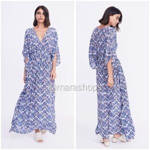 Rujuta Sheth Marie Cinch Kaftan Blue Lotus Print